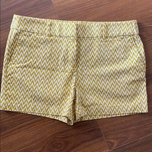 Loft Yellow chevron shorts